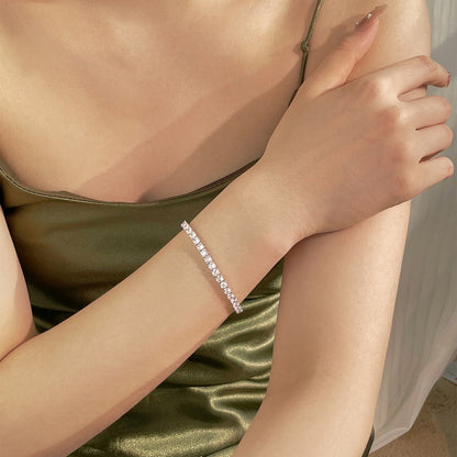 [Elitejewels]Luxuriöses, verziertes Tennisarmband im Rundschliff