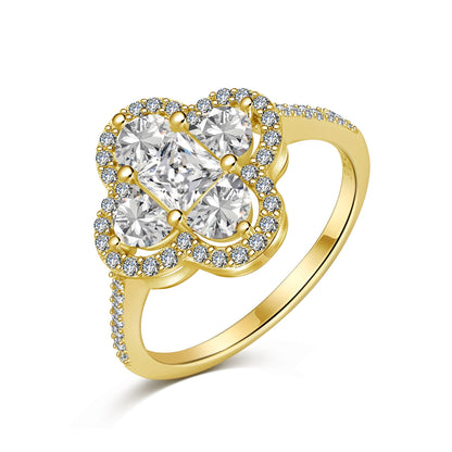 [Elitejewels]Luxurious Eternity Flower Shape Banquet Ring