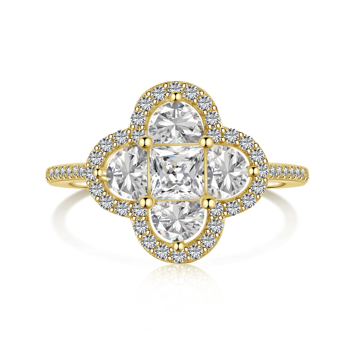 [Elitejewels]Luxurious Eternity Flower Shape Banquet Ring