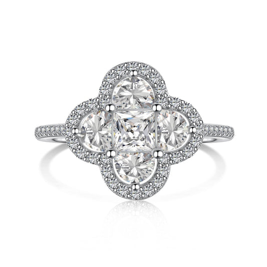 [Elitejewels]Luxurious Eternity Flower Shape Banquet Ring