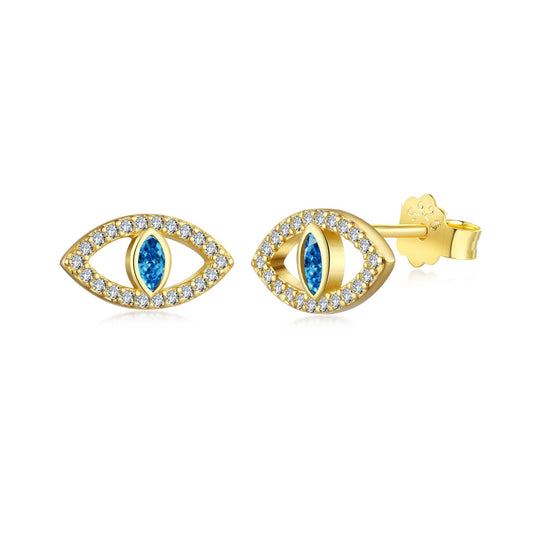 [Elitejewels]Blue Devil Eyes Hollow Stud Earrings