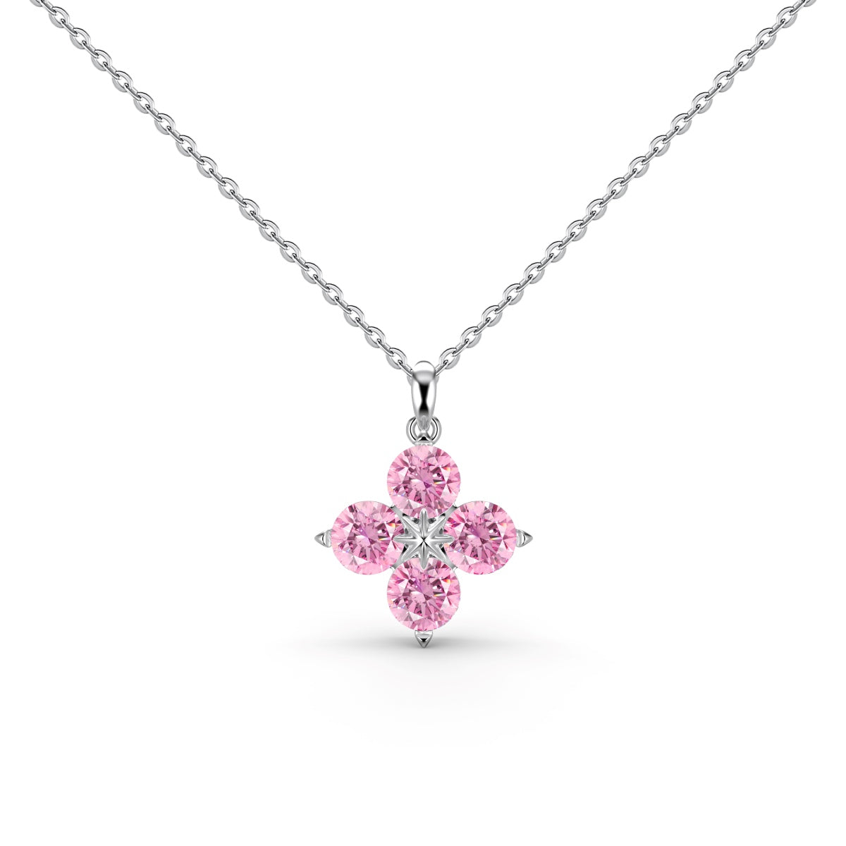 [Elitejewels]Four-Leaf Clover And Eight-Pointed Star Necklace