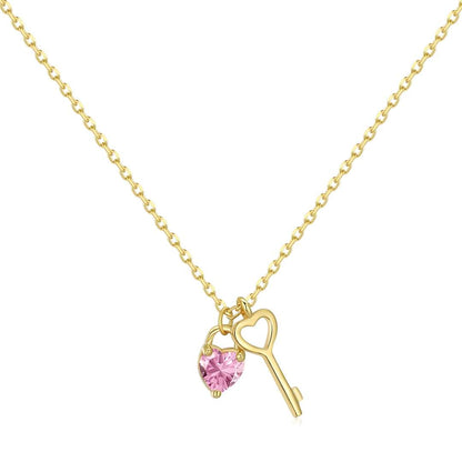 [Elitejewels]Unique Heart Shape Key Pendent Necklace