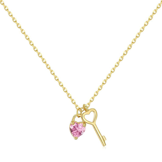 [Elitejewels]Unique Heart Shape Key Pendent Necklace