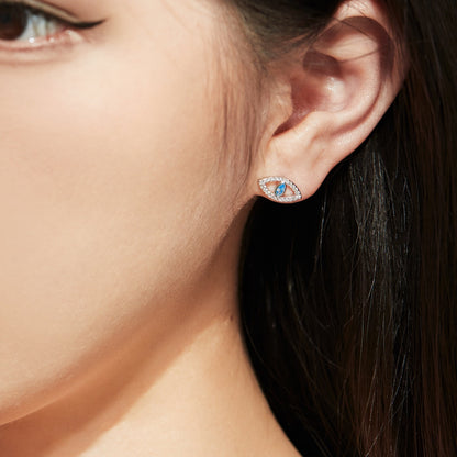 [Elitejewels]Blue Devil Eyes Hollow Stud Earrings