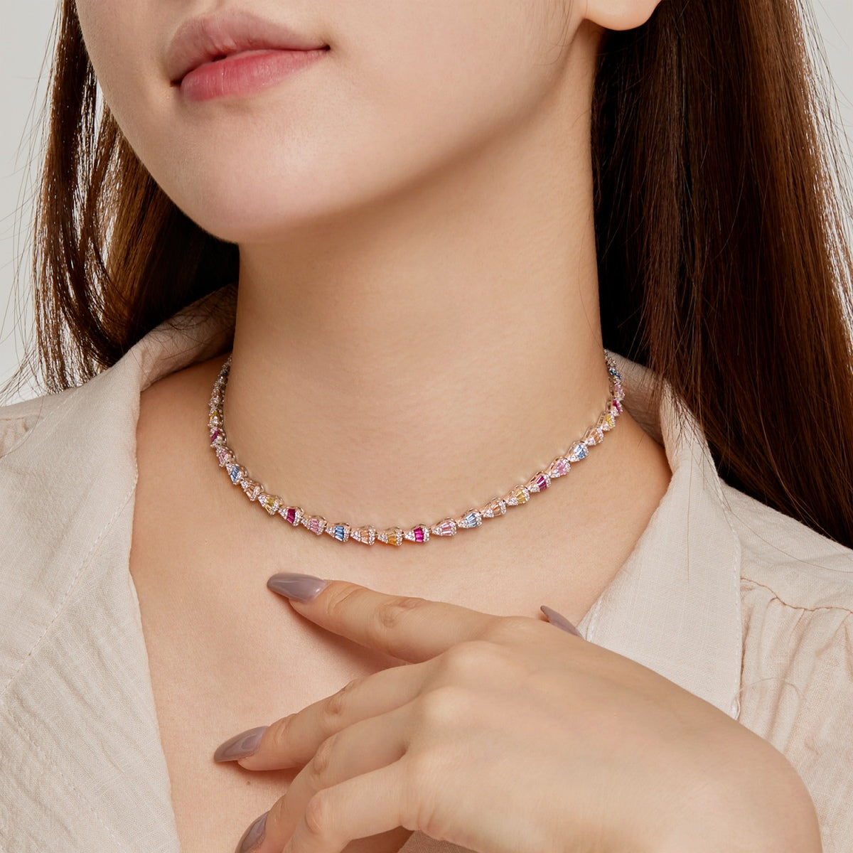 [Elitejewels]Radiant Colorful Rainbow Necklace