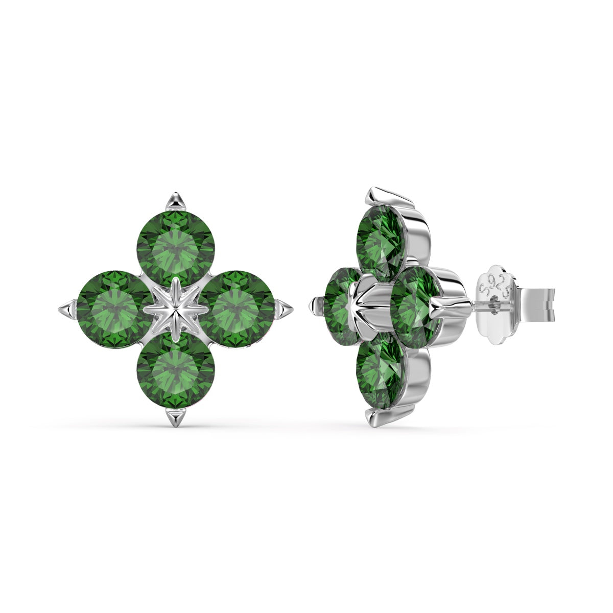 [Elitejewels]Four-Leaf Clover Eight-Pointed Star Earrings