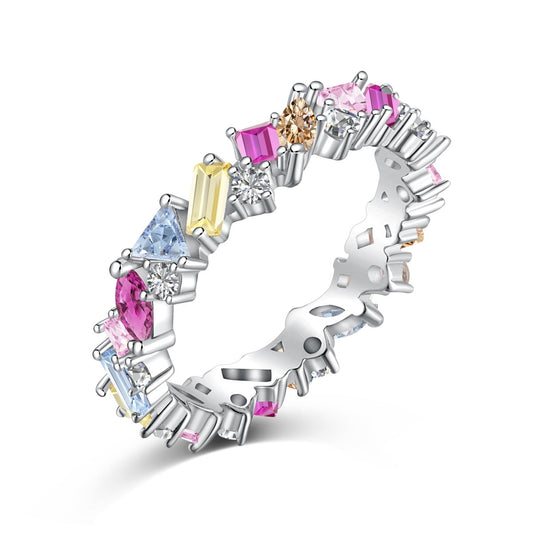 [Elitejewels]Dazzling Polychromatic Multi cut Daily Ring