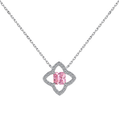 [Elitejewels]Exquisite Flower Shape Princess Cut Necklace