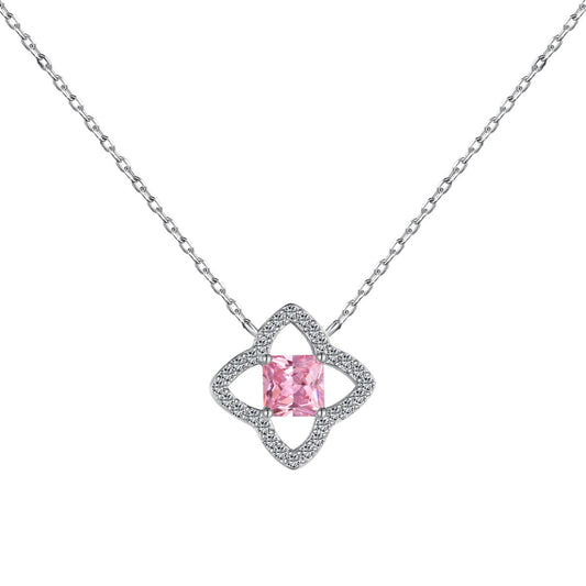 [Elitejewels]Exquisite Flower Shape Princess Cut Necklace