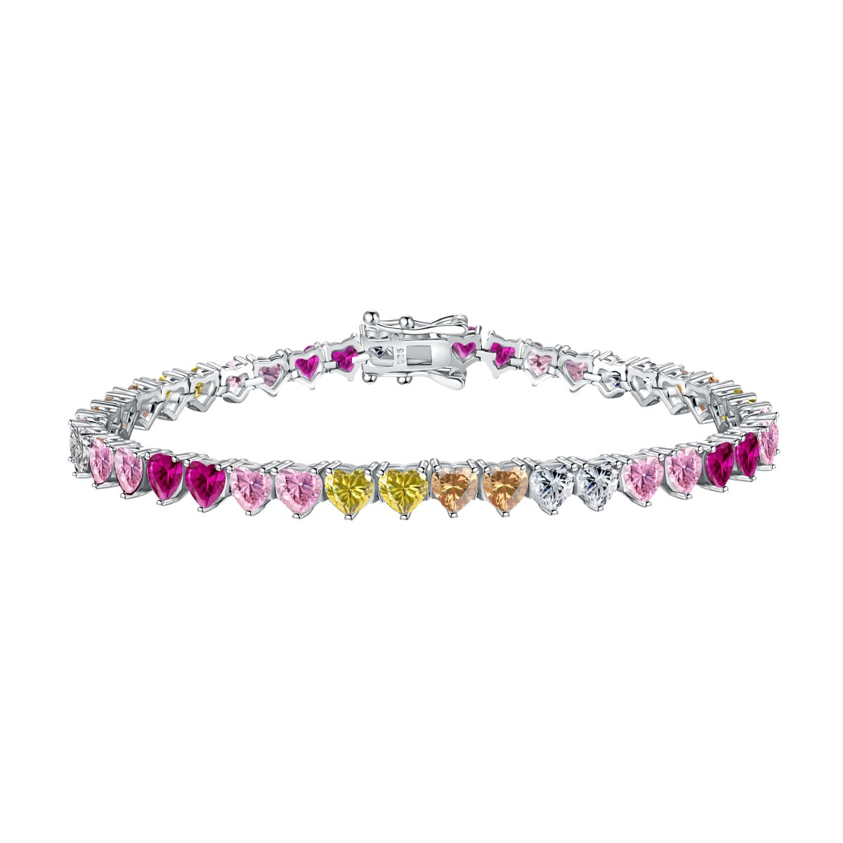 [Elitejewels]Luxurious Colorful Romantic Heart Shape Lover Bracelet