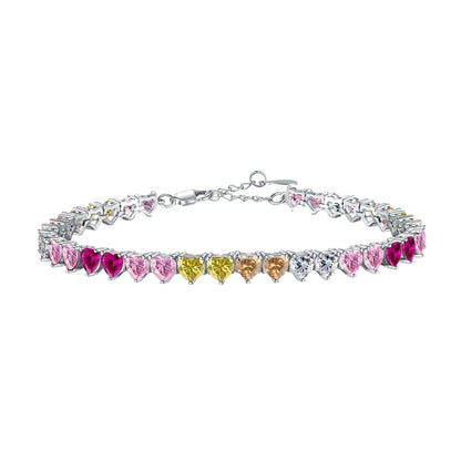 [Elitejewels]Luxurious Colorful Romantic Heart Shape Lover Bracelet