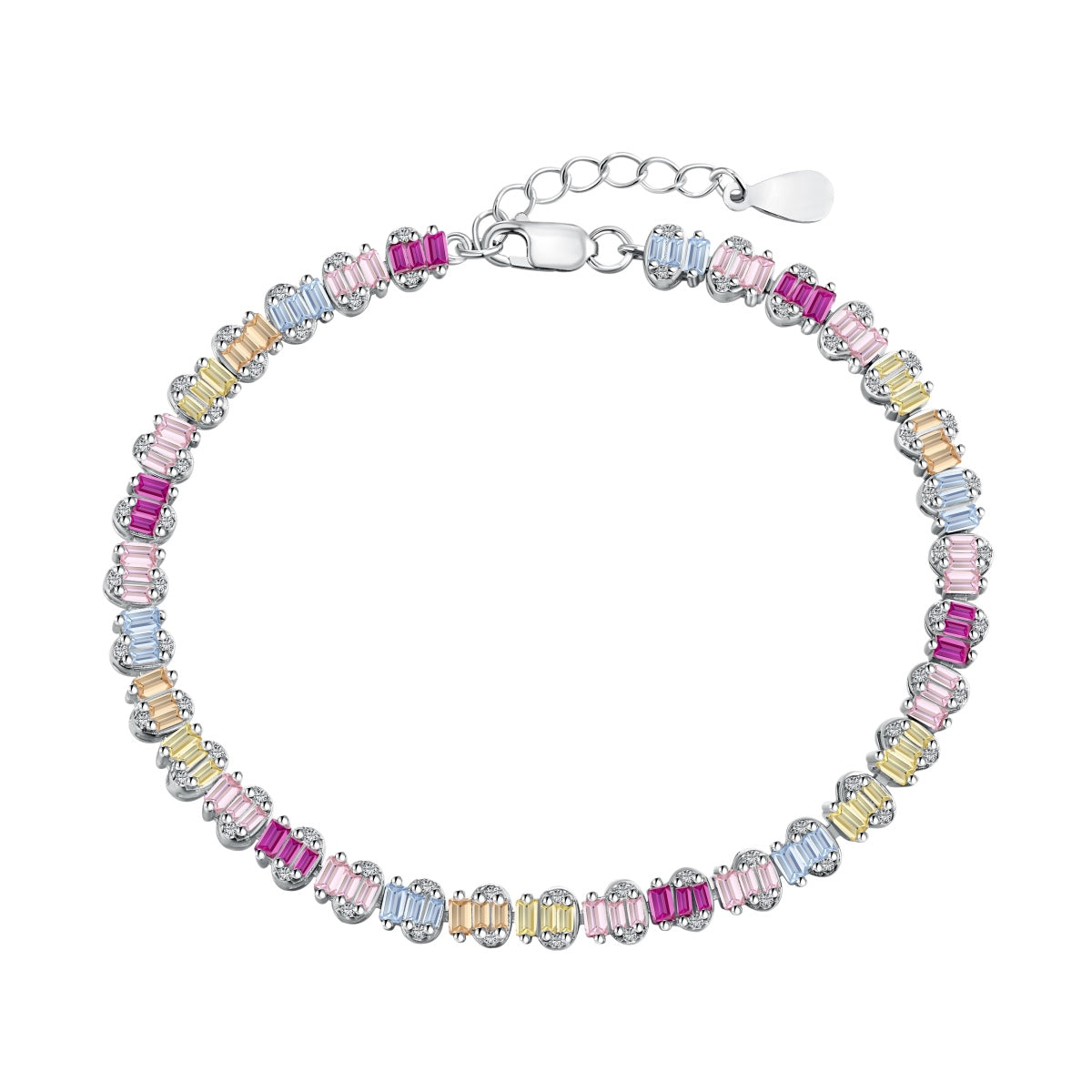 [Elitejewels]Delicate Colorful Emerald Cut Party Bracelet