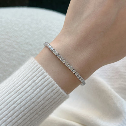 [Elitejewels]Dainty Charming Round Cut Tennis Bracelet