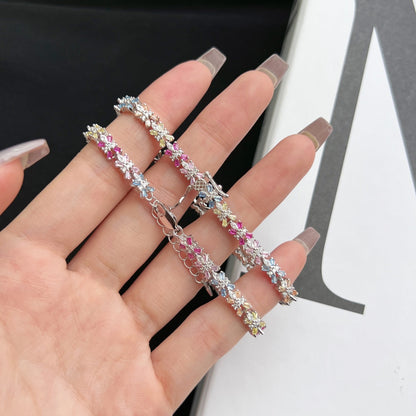 [Elitejewels]輝くカラフルなエメラルドカットのパーティーブレスレット