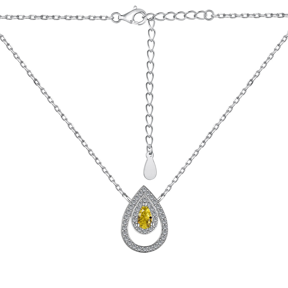 [Elitejewels]Sparkling Pear Cut Necklace