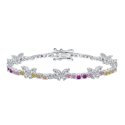 [Elitejewels]Ornate Colorful Butterfly Shape Round Cut Daily Bracelet