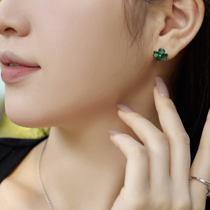 [Elitejewels]Four-Leaf Clover Ball Earrings