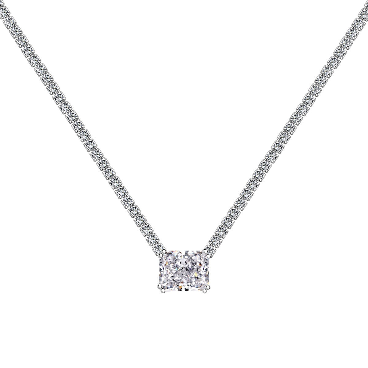 [Elitejewels]4,0 Karat elegante Halskette im Radiantschliff