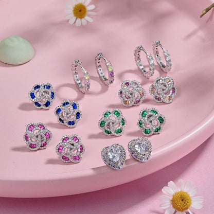 [Elitejewels]Radiant Colorful Round Cut Earrings