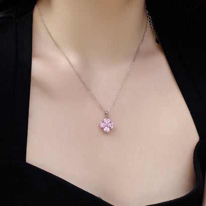 [Elitejewels]Heart-Shaped Four-Leaf Clover Bead Necklace