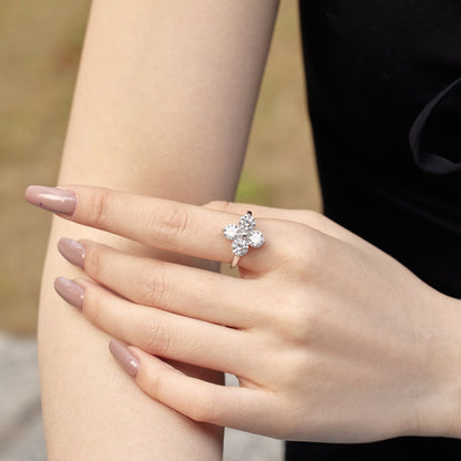 [Elitejewels]Four-Leaf Clover Eight-Pointed Star Ring