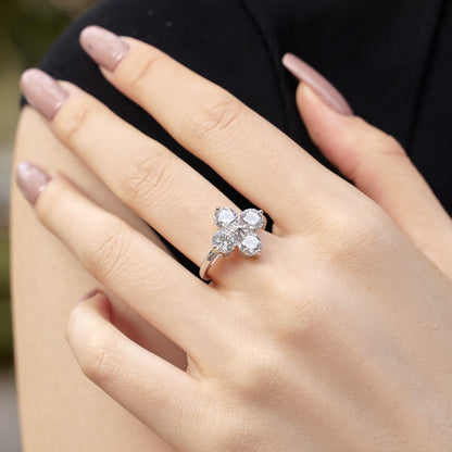 [Elitejewels]Four-Leaf Clover Eight-Pointed Star Ring