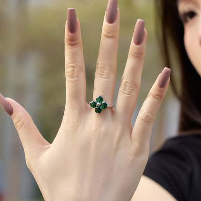 [Elitejewels]Four-Leaf Clover Eight-Pointed Star Ring