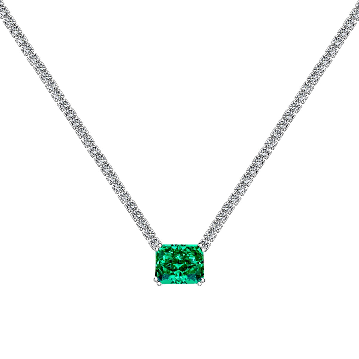 [Elitejewels]4.0 Carat Elegant Radiant Cut Necklace