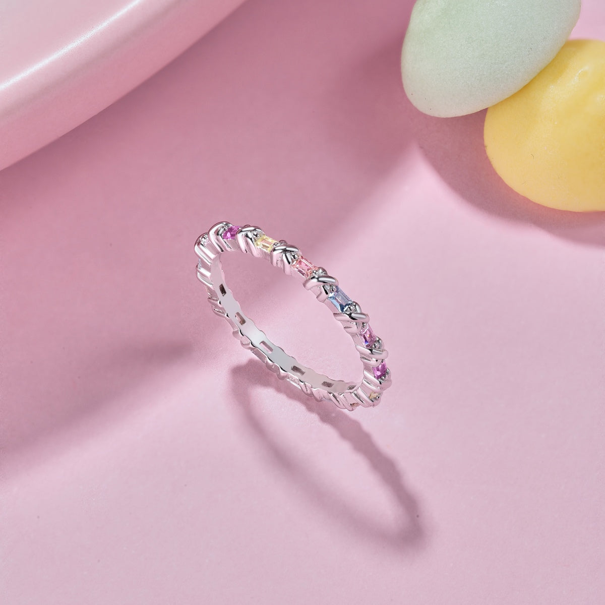 [Elitejewels]Charming Colorful Round Cut Daily Ring