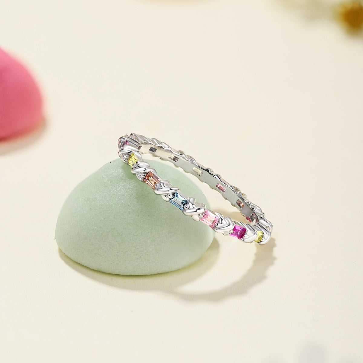 [Elitejewels]Charming Colorful Round Cut Daily Ring