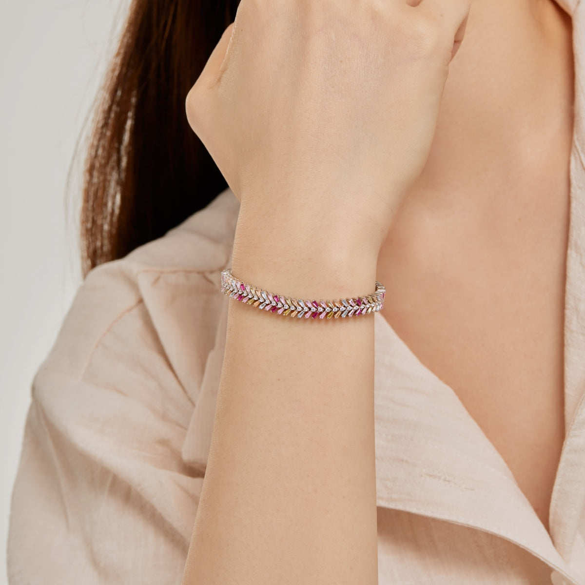 [Elitejewels]Dainty Radiant Emerald Cut Daily Bracelet