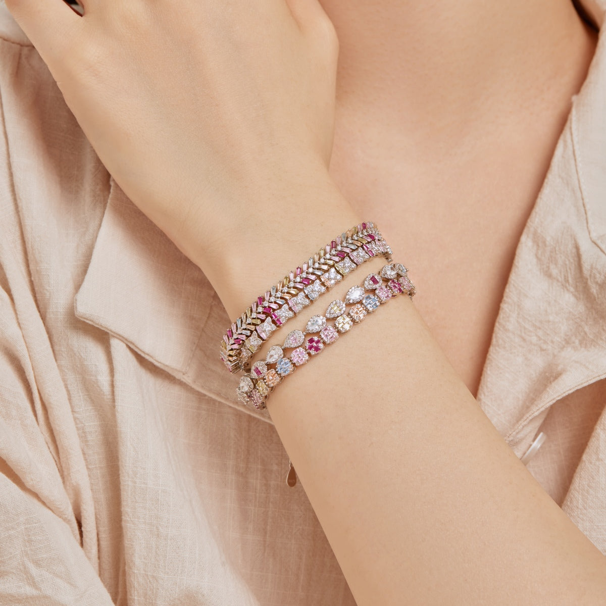 [Elitejewels]Dainty Radiant Emerald Cut Daily Bracelet