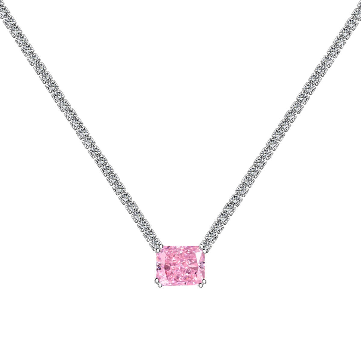 [Elitejewels]4.0 Carat Elegant Radiant Cut Necklace