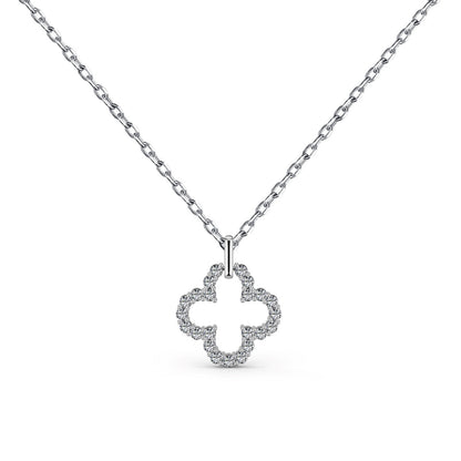 [Elitejewels]Four-Leaf Clover Hollow Design Exquisite Necklace