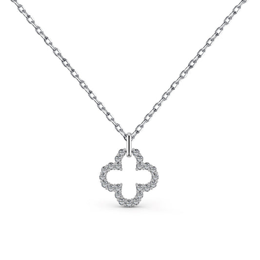 [Elitejewels]Four-Leaf Clover Hollow Design Exquisite Necklace