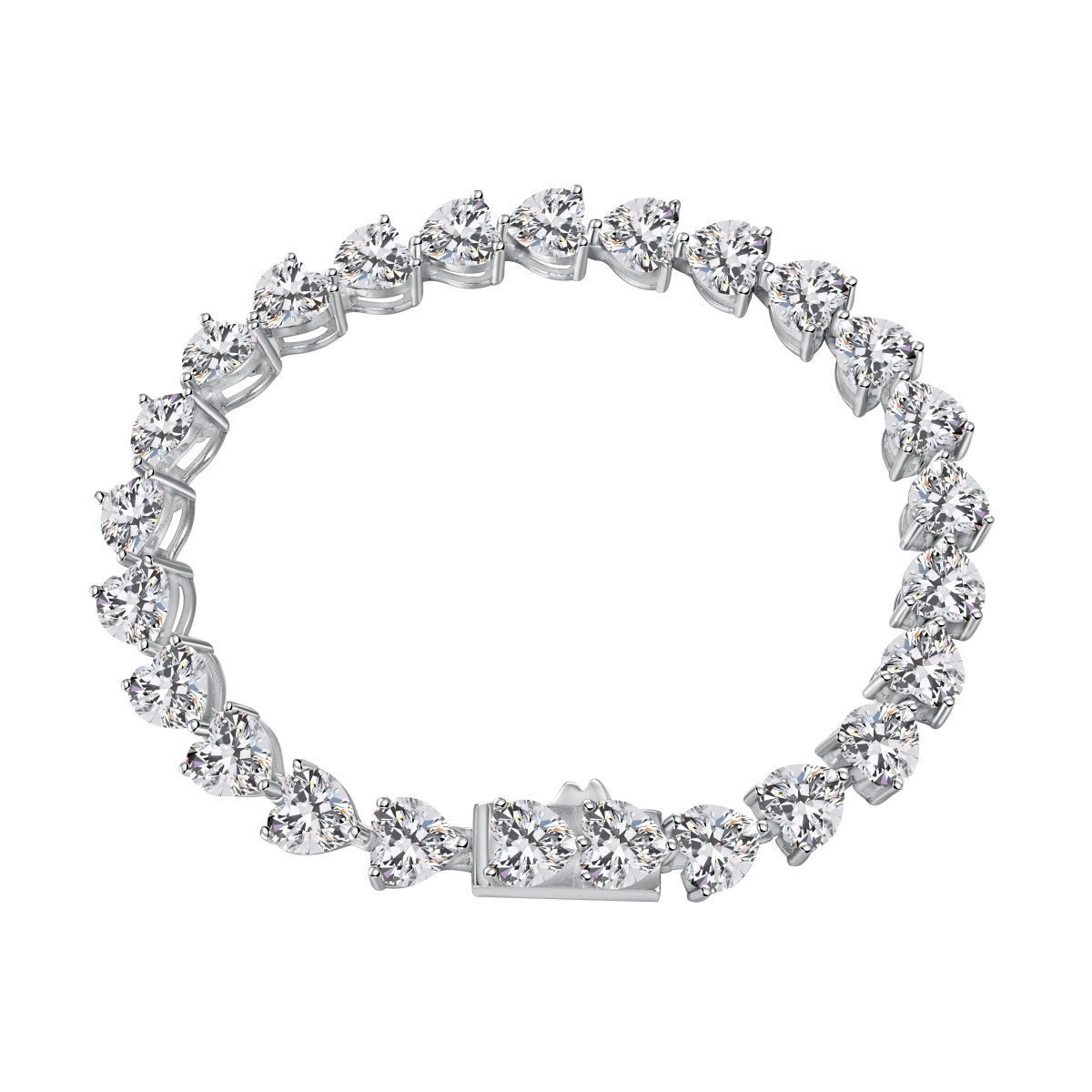 [Elitejewels]0.75 Carat Elegant Romantic Heart Shape Lover Bracelet