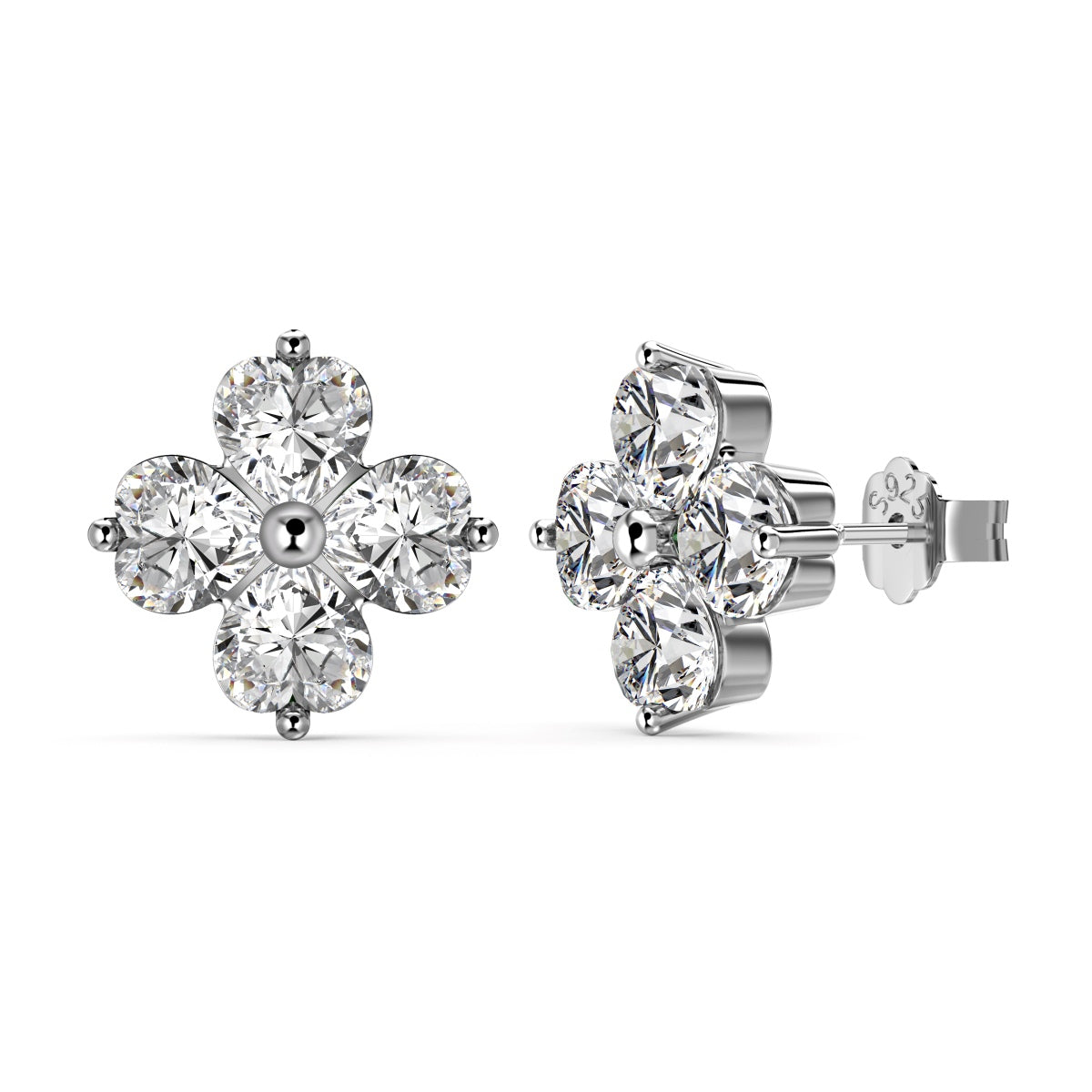 [Elitejewels]Four-Leaf Clover Ball Earrings