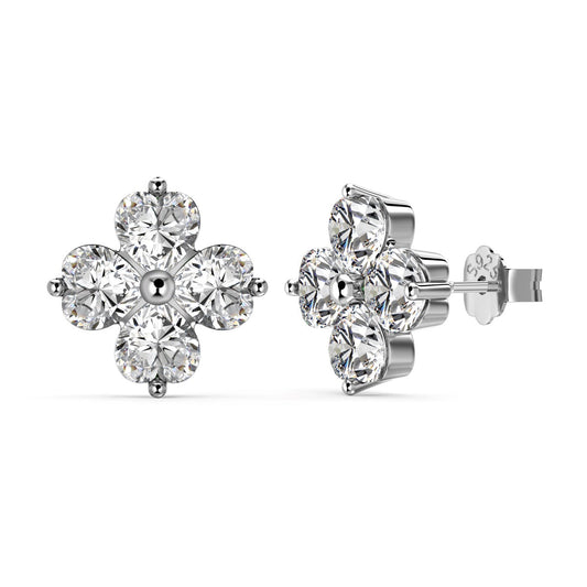 [Elitejewels]Four-Leaf Clover Ball Earrings