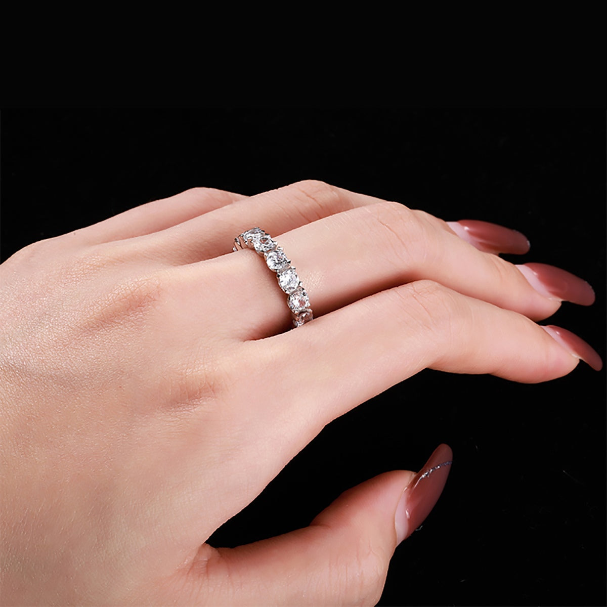 [Elitejewels]Eternity Round Cut Tennis Ring