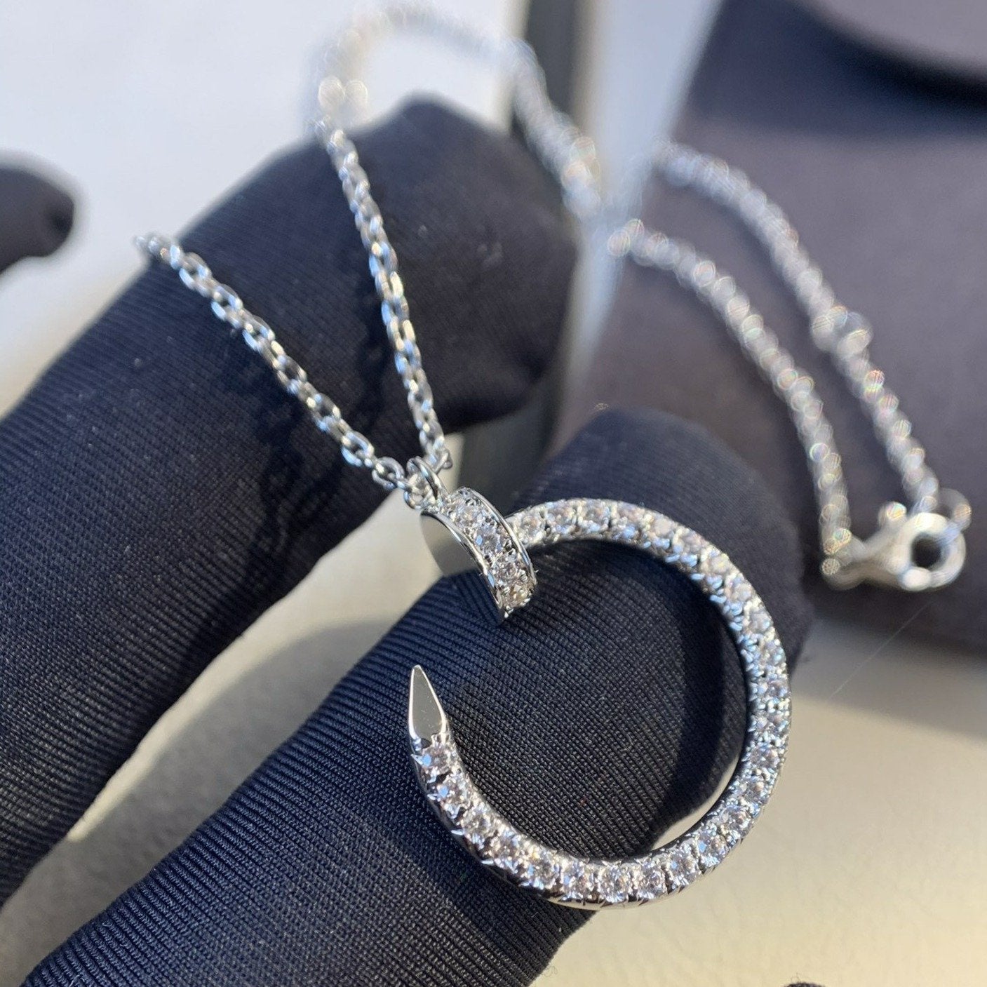 [Elitejewels]JUSTE NECKLACE SILVER DIAMONDS