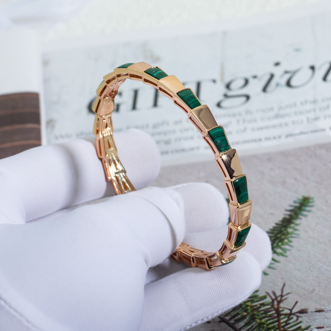 [Elitejewels]SERPENTI ARMBAND ROSGOLD MALACHIT 