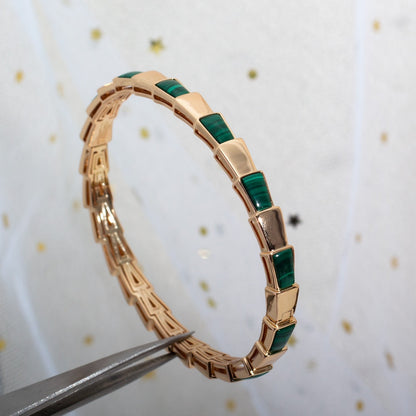 [Elitejewels]SERPENTI ARMBAND ROSGOLD MALACHIT 