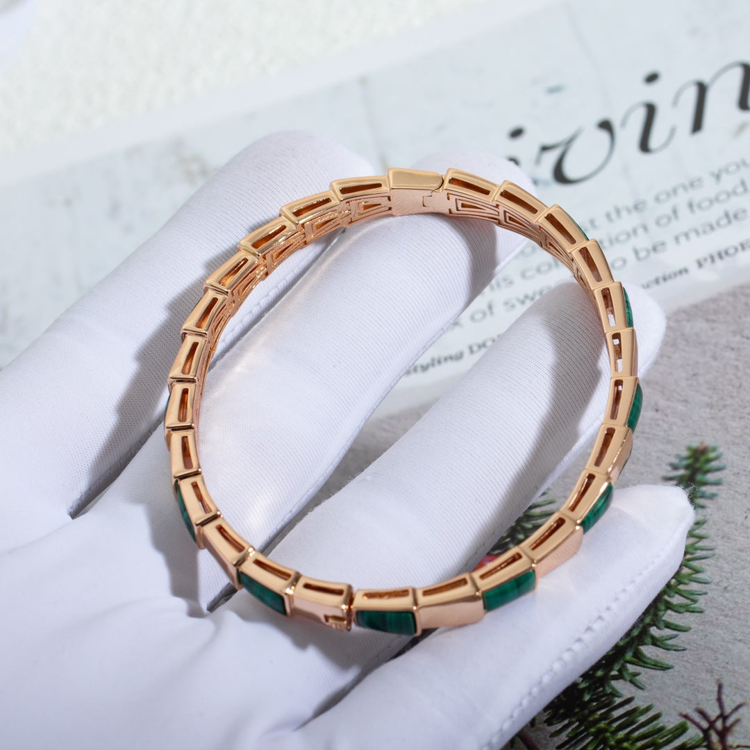 [Elitejewels]SERPENTI ARMBAND ROSGOLD MALACHIT 