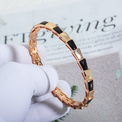 [Elitejewels]SERPENTI BRACELET PINK GOLD ONYX