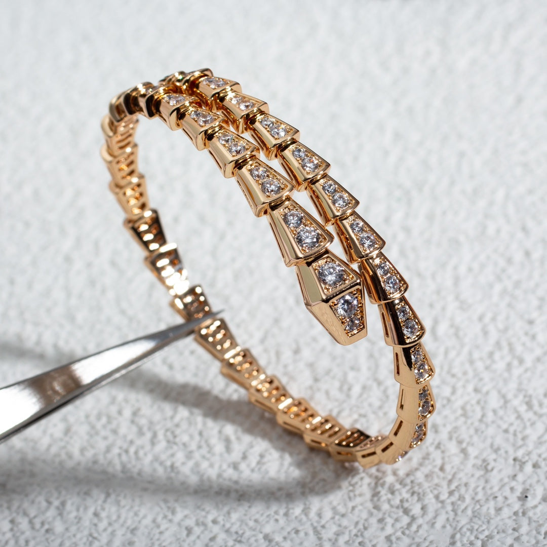 [Elitejewels]SERPENTI BRACELET 6.8MM PINK GOLD DIAMOND