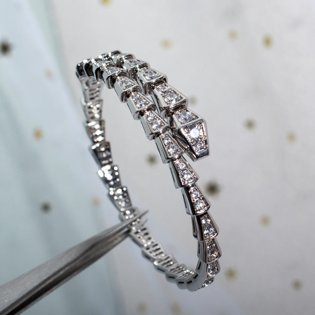 [Elitejewels]SERPENTI BRACELET 6MM SILVER DIAMOND