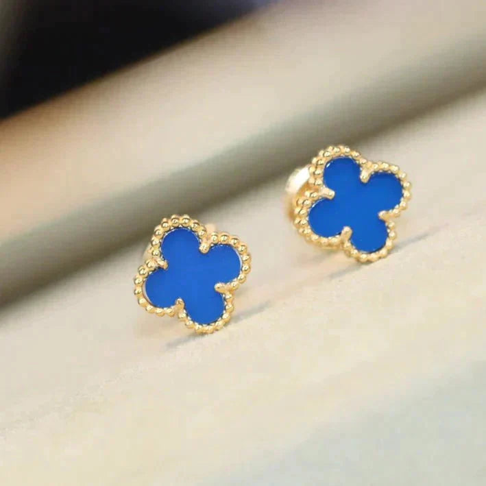 [Elitejewels]CLOVER MINI 9.5MM TURQUOISE EARRINGS