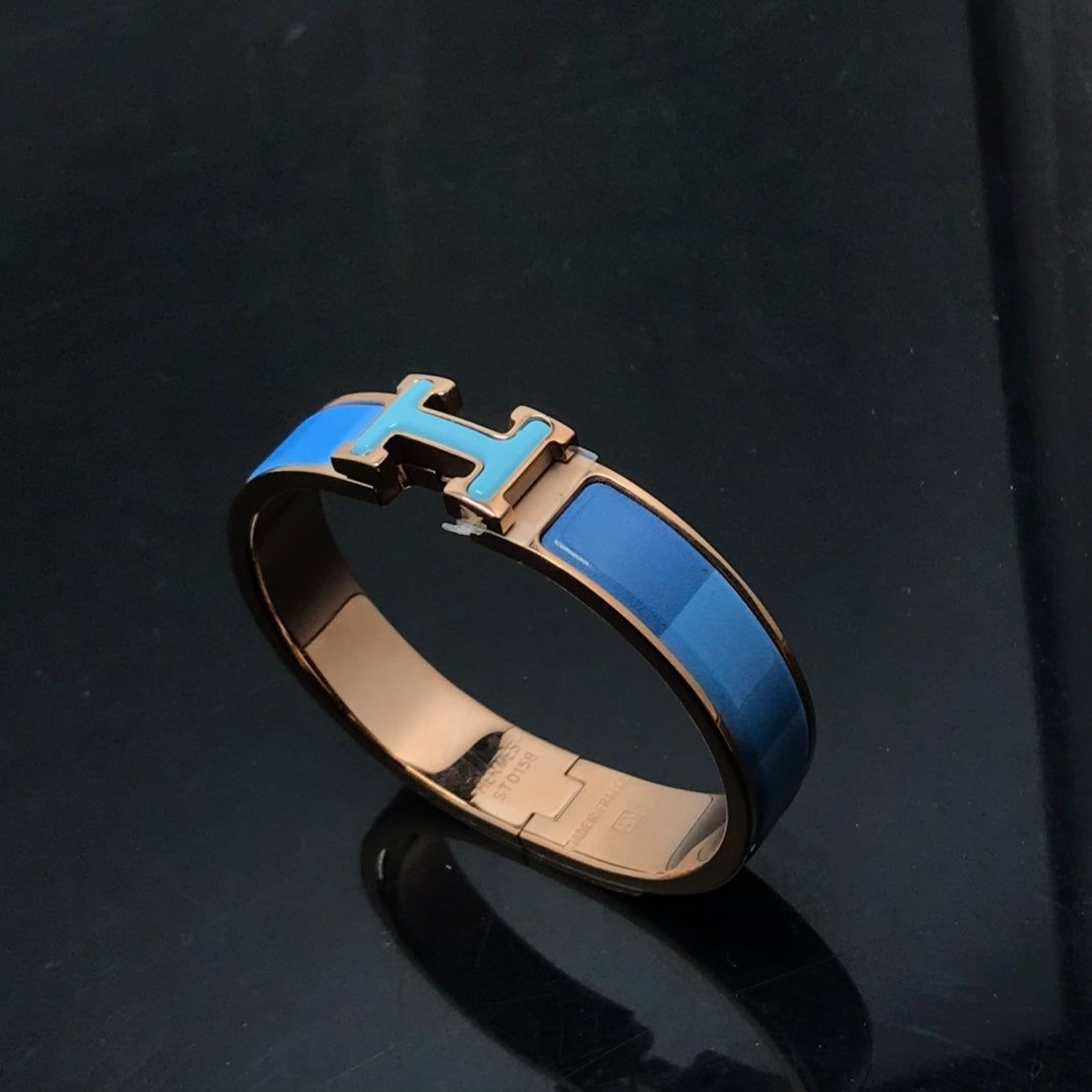 [Elitejewels]H BRACELET BLUE RAINBOW CERAMIC