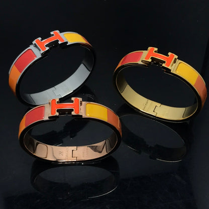 [Elitejewels]H BRACELET ORANGE RAINBOW CERAMIC